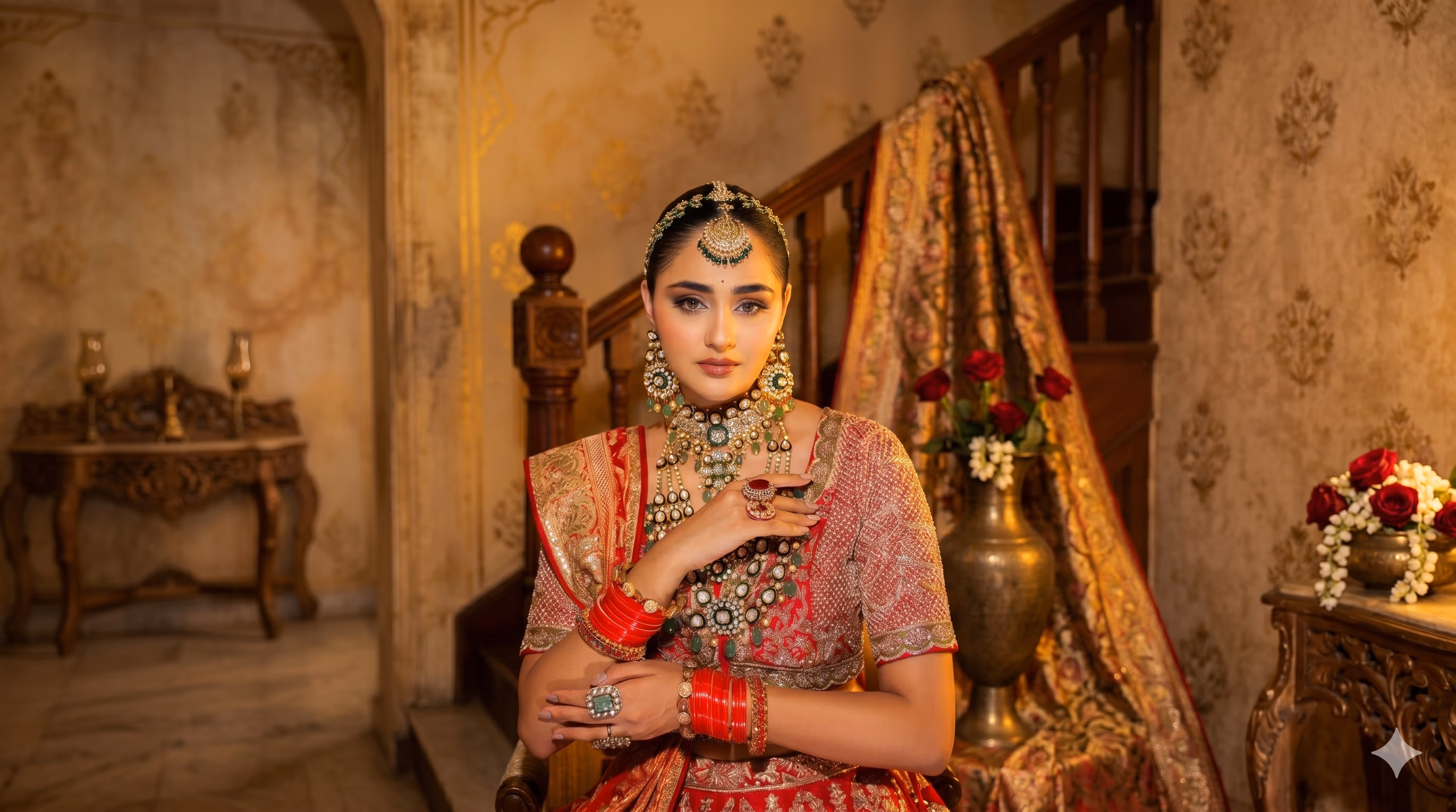 Hindu bridal makeup by Elani Artistry, vibrant colours, gajra pinning and traditional bridal artistry