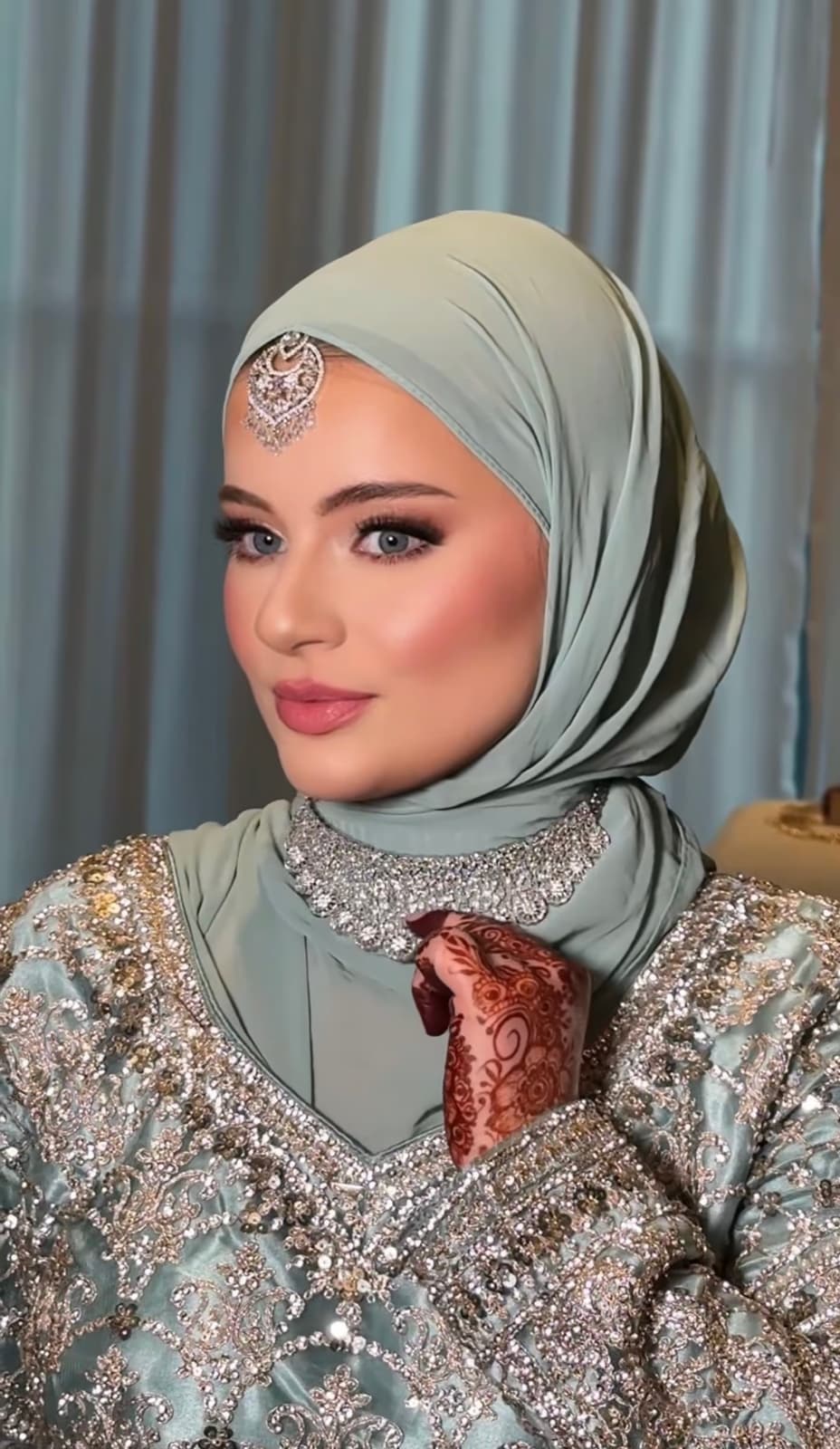 Muslim hijab bridal makeup for an Arabic bride by Elani, makeup artist Dubai